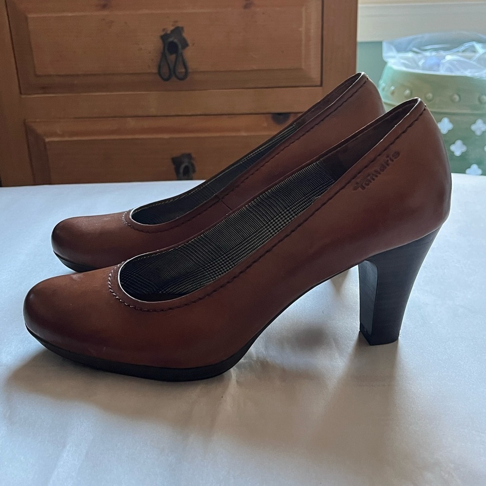 Tamaris Celine Classic Leather Pumps in Cognac women’s sz 40 Made in Germany EUC - Picture 7 of 14